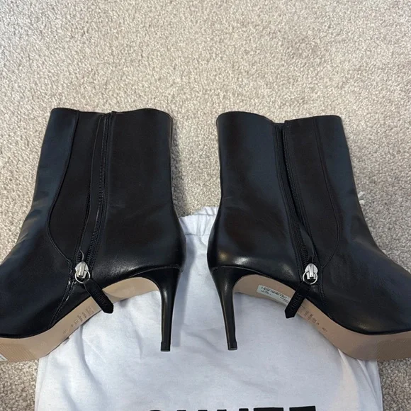 SCHUTZ Black Heeled Leather Boots - Picture 3 of 6